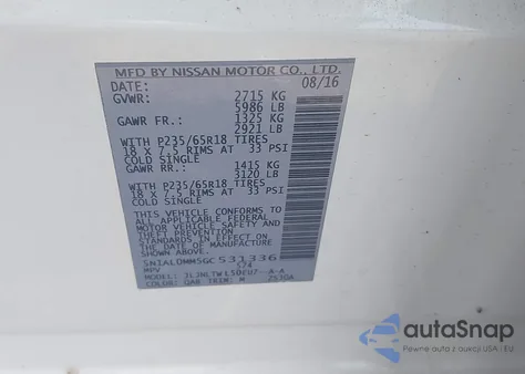 2016 Infiniti Qx60 из США, поврежденный, VIN 5N1AL0MM5GC531336